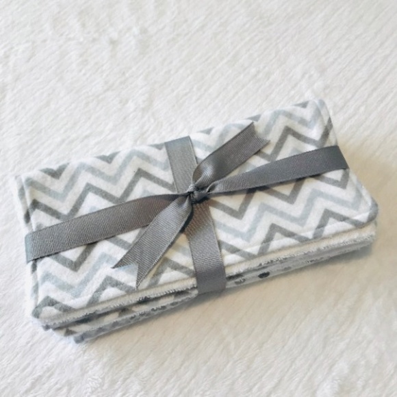 Handmade Other - Baby Wash Cloth Set, Gray Washcloth Set
